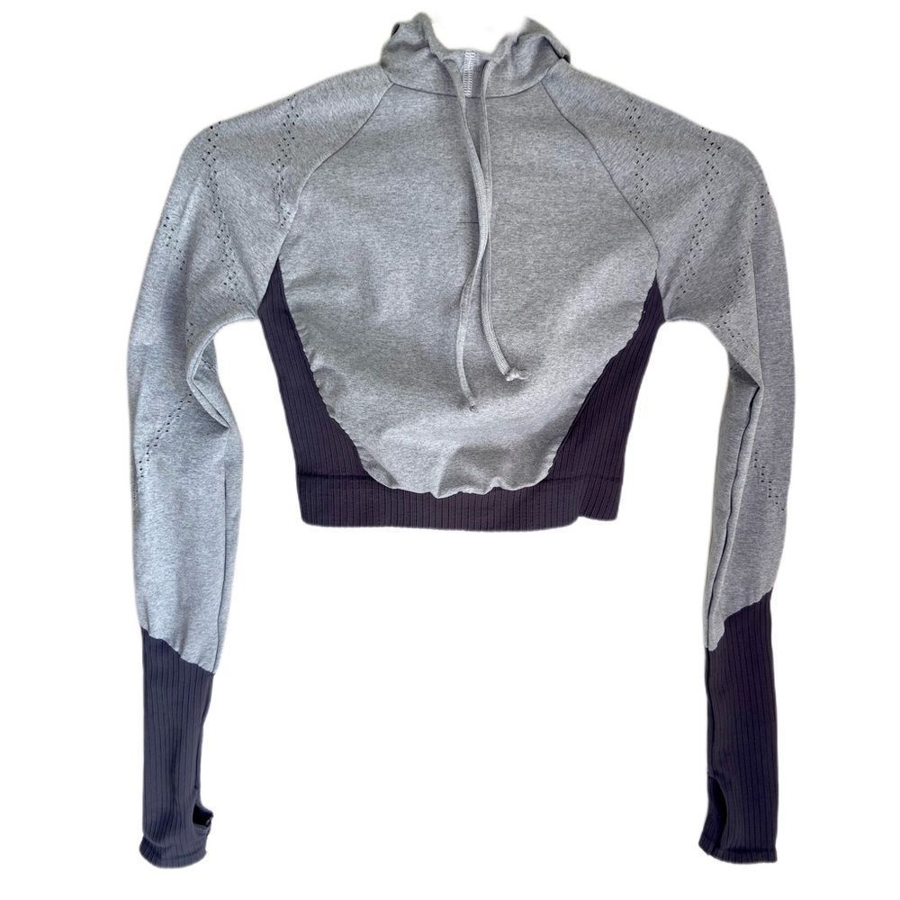 New FP Movement Good Karma Heather Run Cropped Hoodie Jacket - Picture 12 of 12